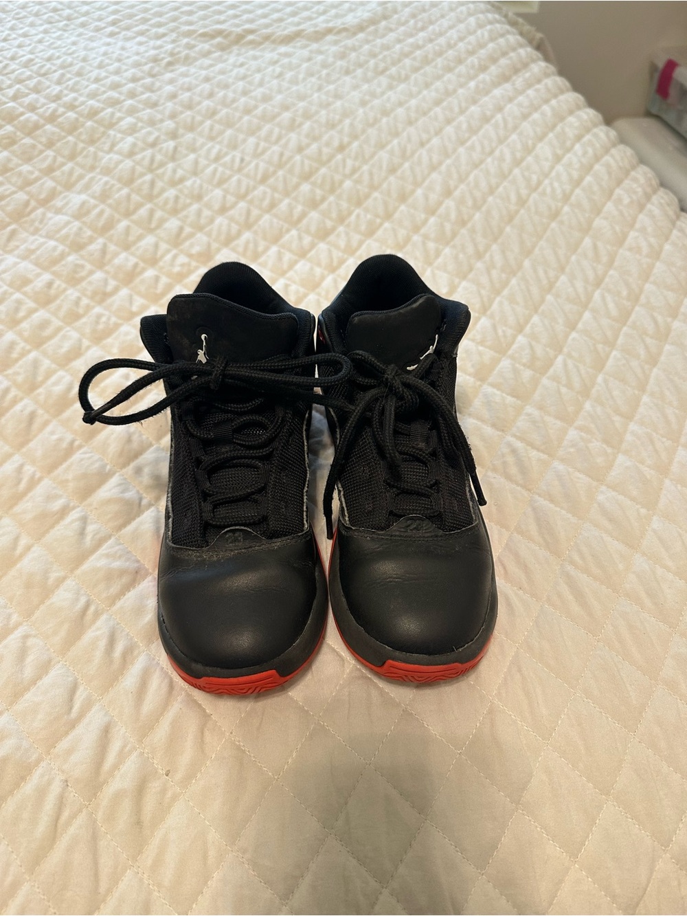 Nike Kids Black and Red Lace-Up Sneakers
